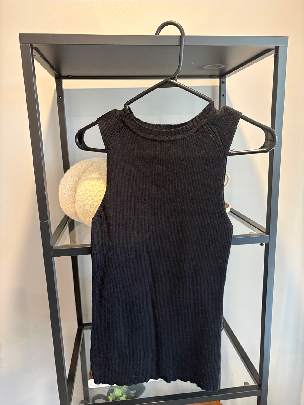 150 Jacob Black Ribbed Sleeveless Tank Top